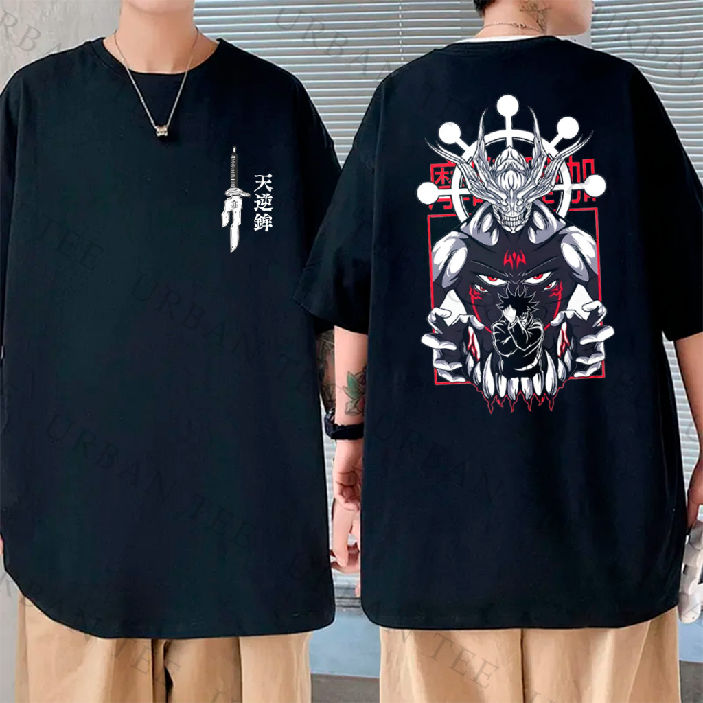 Camiseta Unissex Preto de 100% Algodão Puro, Estampa de Personagem de Anime, Ideal para Ocasões Casuais