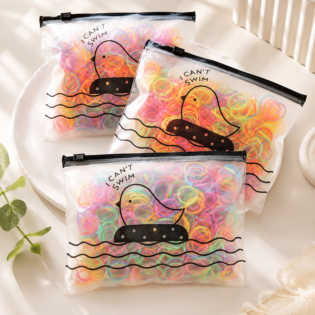 Kit 2500 Mini Elásticos de Silicone para Cabelo com Bolsa Organizadora – Ligas Coloridas para Tranças e Penteados