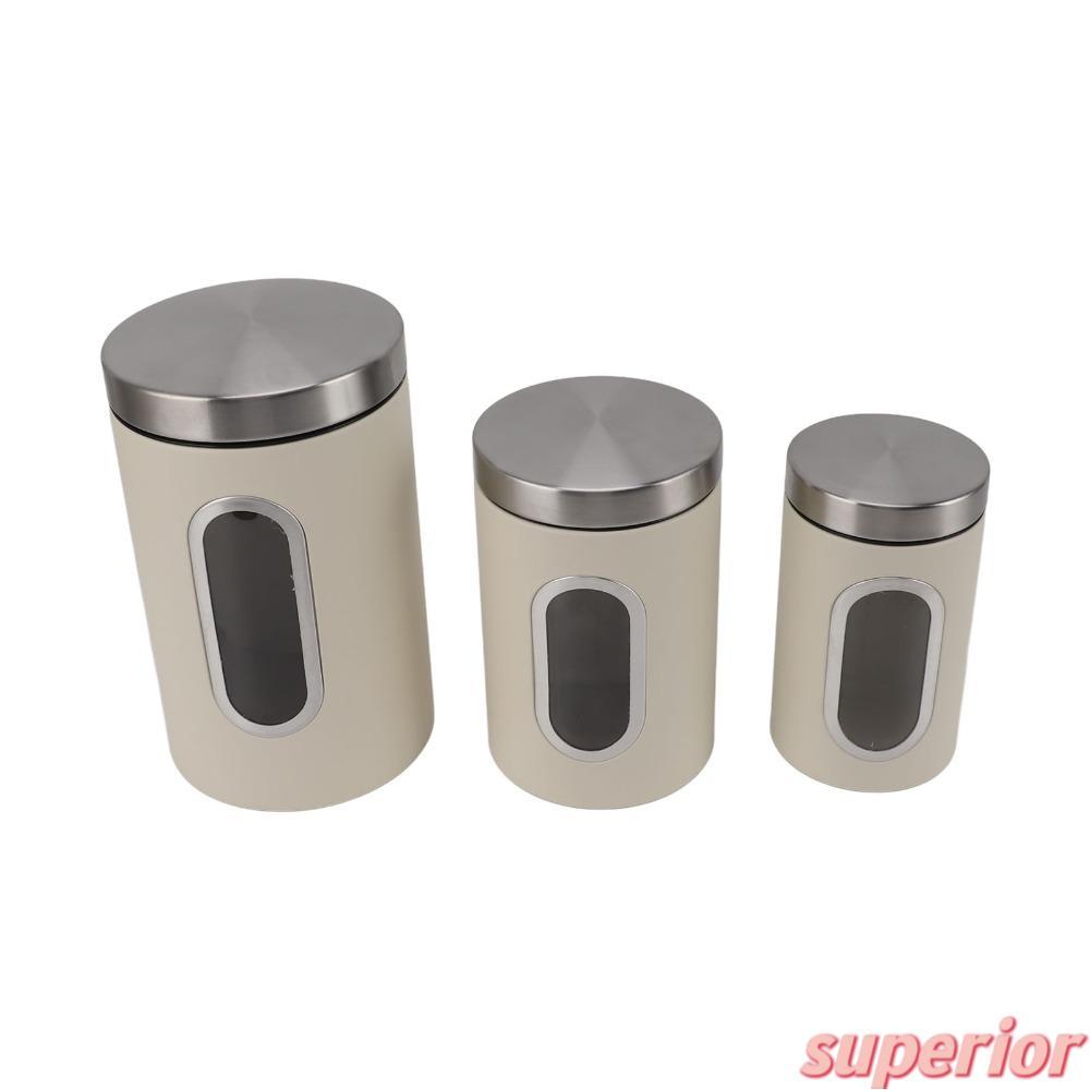 Conjunto De Vasilha De Café SUPERIOR De 3 Peças , Vasilhas De Cozinha Bege/Preto s/m , Recipiente Organizador De Chá De 