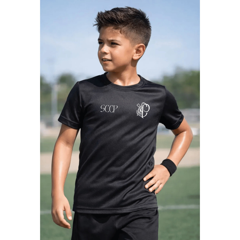 Camisa Infantil Dry Fit Coringa Camiseta Esportiva Menino Do 2 Ao 12 Térmica Futebol Confort