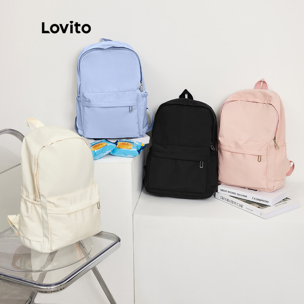 Lovito Mochila Escolar/estudanti Estilo Preppy Lisa Com Blocos De…