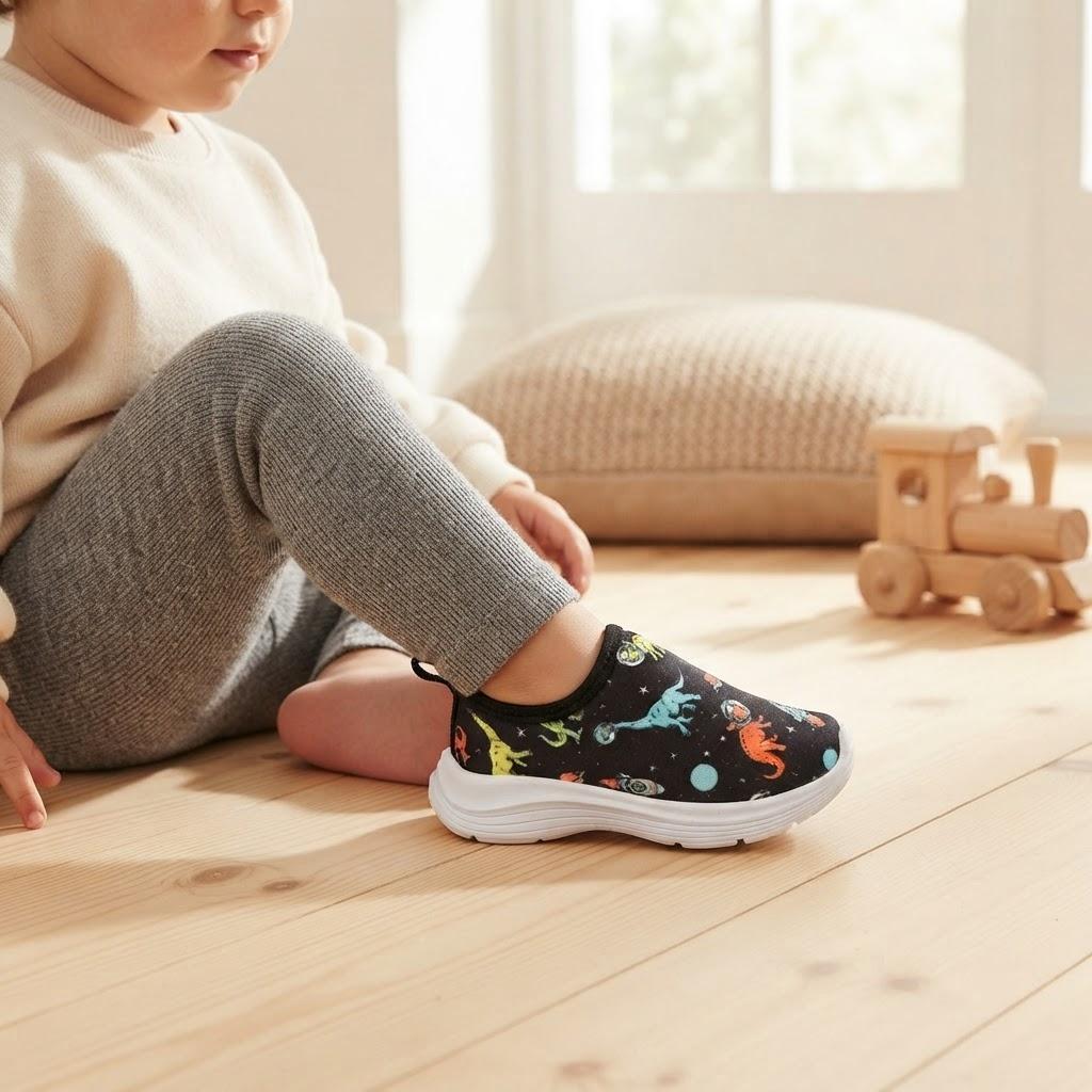 Tênis Infantil Slip On Leve Confortável Sola Macia Espuma Estampada Flexível Sola Antiderrapante Ideal Para Dia a Dia