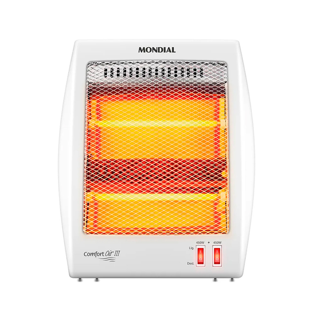 Aquecedor Quartzo Comfort Air III Mondial Branco/Cinza Elétrico 900W A-16 127V 220V