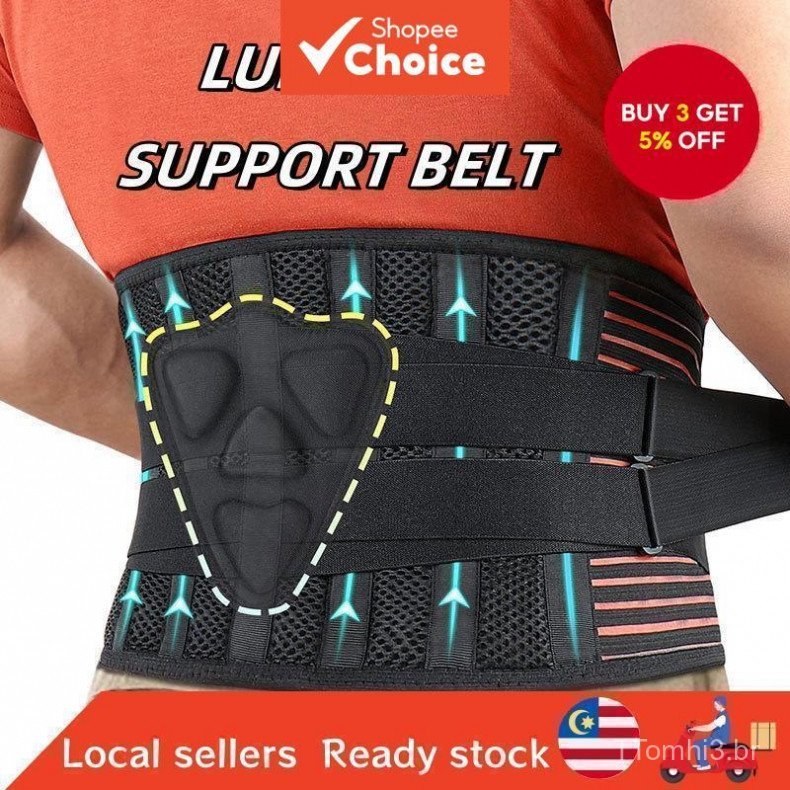 Cinta de Suporte Lombar com Dupla Tração, Corset Ortopédico para Cintura, Respirável, para Homens e Mulheres, para Fitne