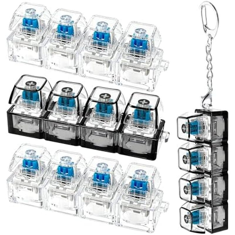 4 PCS Brinquedo Fidget Para Teclado , Chaveiro 4 Em 1 Botão De Descompressão De Brinquedos Clicker De Dedo , Presentes A