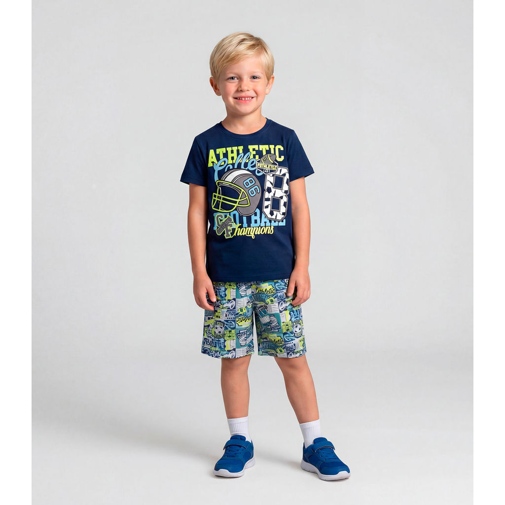 Pijama Infantil Menino Brilha No Escuro Kappes Azul