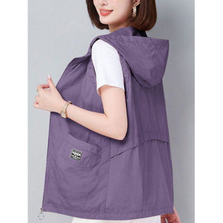 Colete fino feminino verão curto exterior protetor solar colete 2026 novo estilo tamanho grande solto Casual colete com 