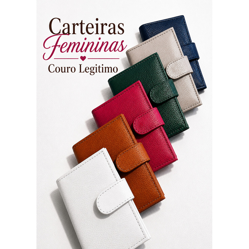 CARTEIRA FEMININA - COURO LEGITIMO - ÓTIMO ACABAMENTO - ENVIO IMEDIATO
