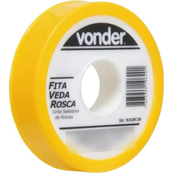 Fita Veda Rosca PTFE 18 Mm X 50 M Para Conexões Vonder