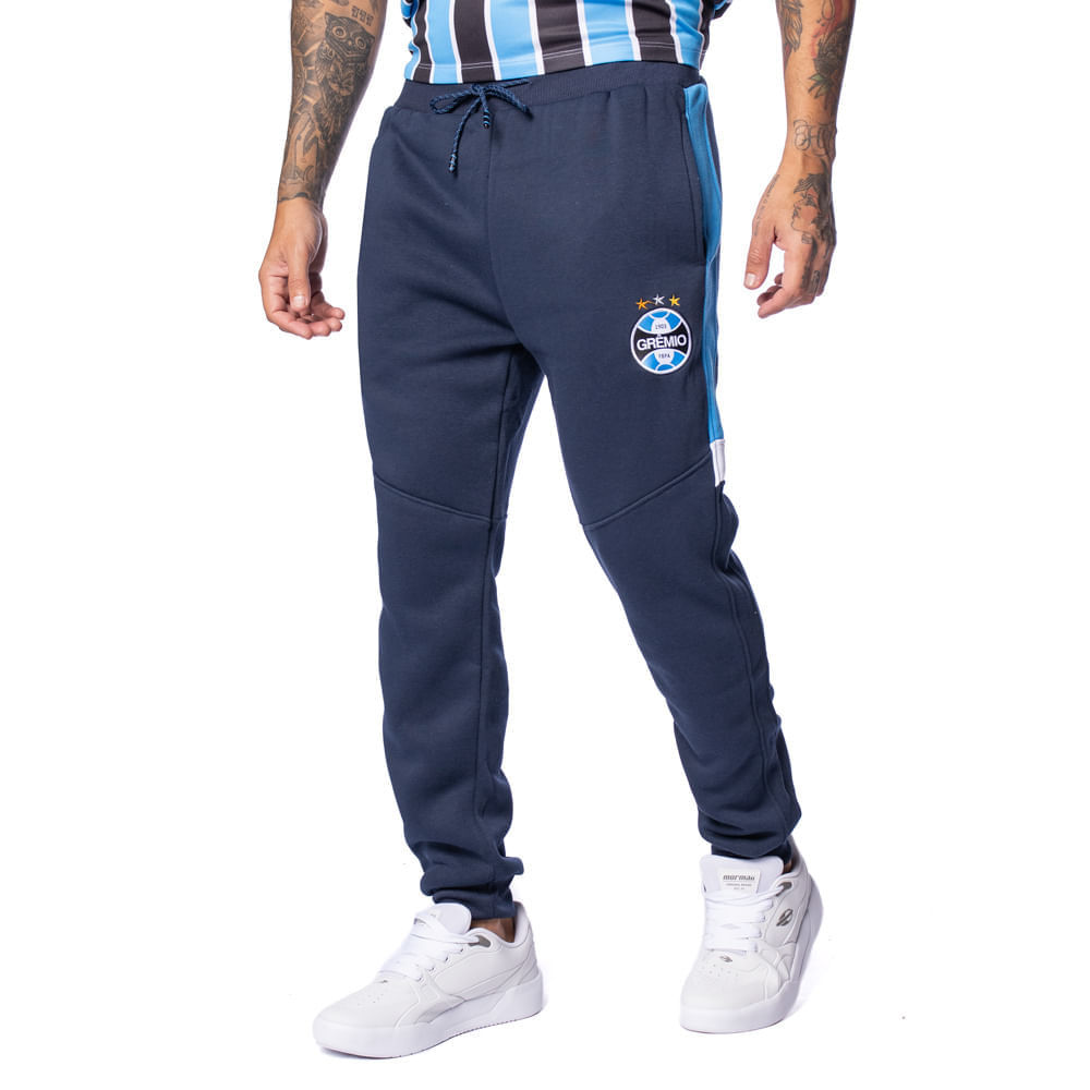 Calça Masculina Lotus Grêmio Moletom Tricolor Marinho