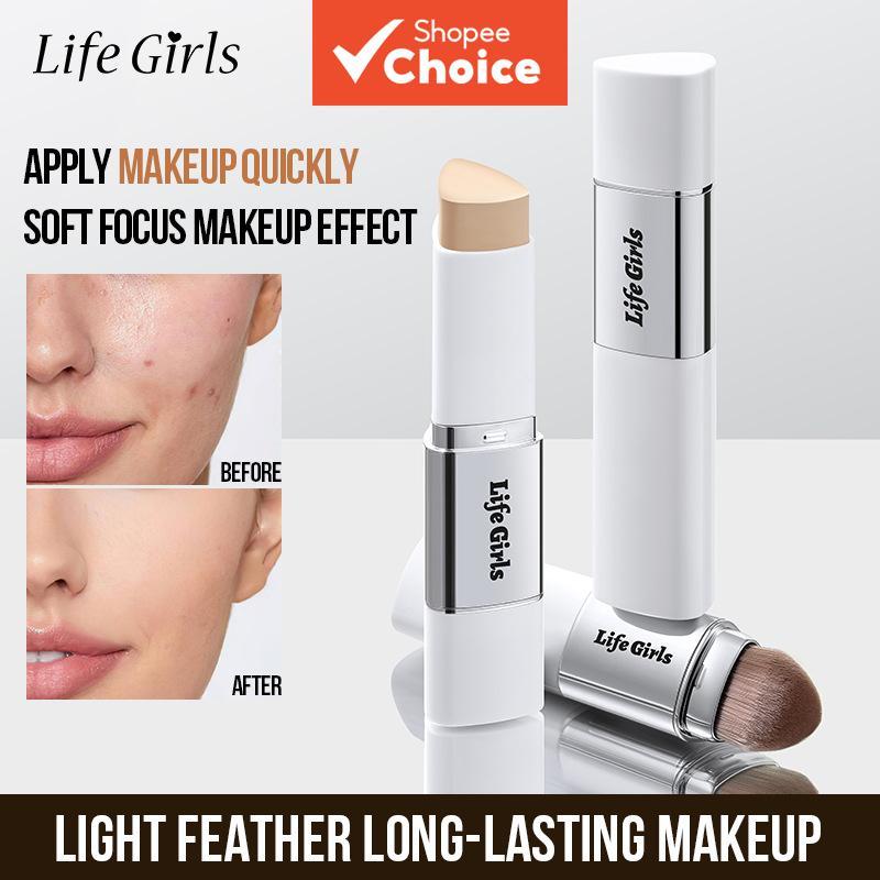 Bastão de base leve de duas pontas Life Girls com escova, acabamento fosco de longa duração, cobertura perfeita,