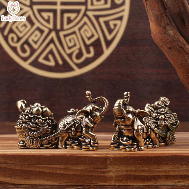 LADYH Ornamento De Latão Elefante Puxa Tigela De Tesouro Decorativo Metal Destaque Para Casa Exibições Modernas De Sala