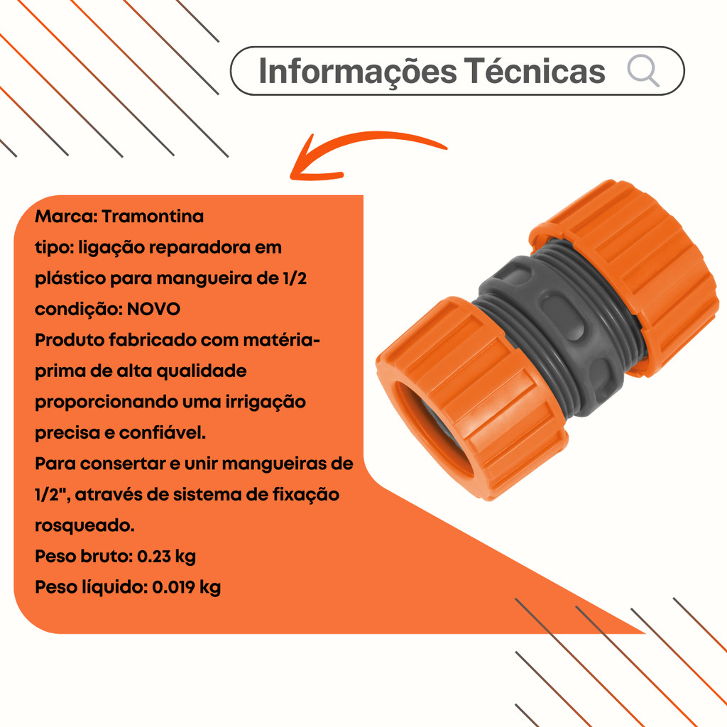 Ligação Reparadora Extensor Emenda Mangueira Tramontina · foto 2