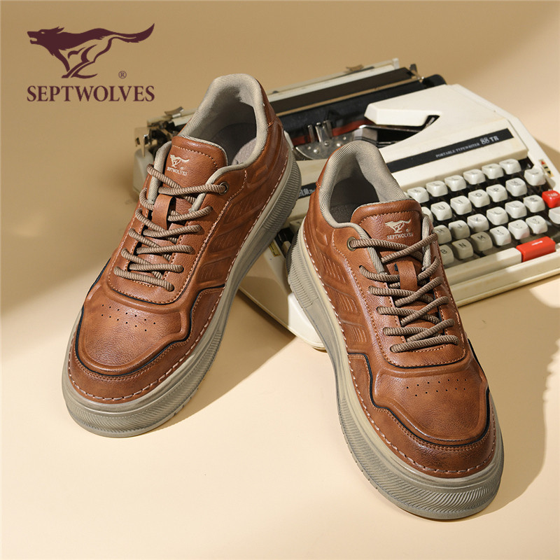 Sete lobos sapatos masculinos britânicos 2026 verão novo estilo masculino estilo de negócios sapatos casuais de couro de