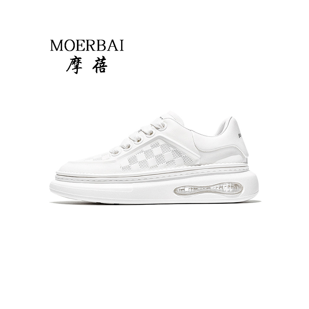 Mobe sapatos masculinos primavera 2026 novo estilo sapatos brancos masculinos de sola grossa almofada de ar sapatos casu