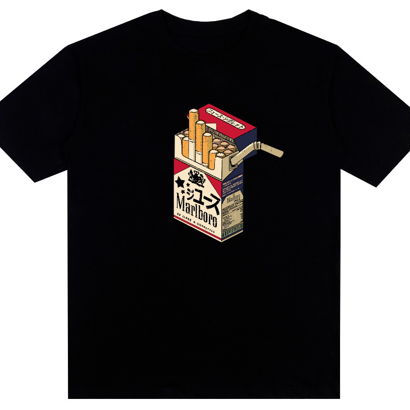 Camiseta Streetwear Oversized Algodão Japanese Cigarette Tendencia 2026 Promoção Premium Confortavel