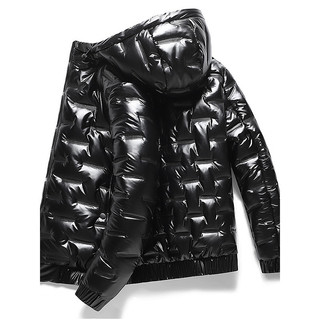 Jaqueta acolchoada de algodão brilhante masculina inverno curto acolchoado jaqueta Street Wear leve quente jaqueta com c