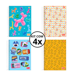 Kit 04 Cadernos Universitário 10 Matérias 160 Folhas Stella - Jandaia
