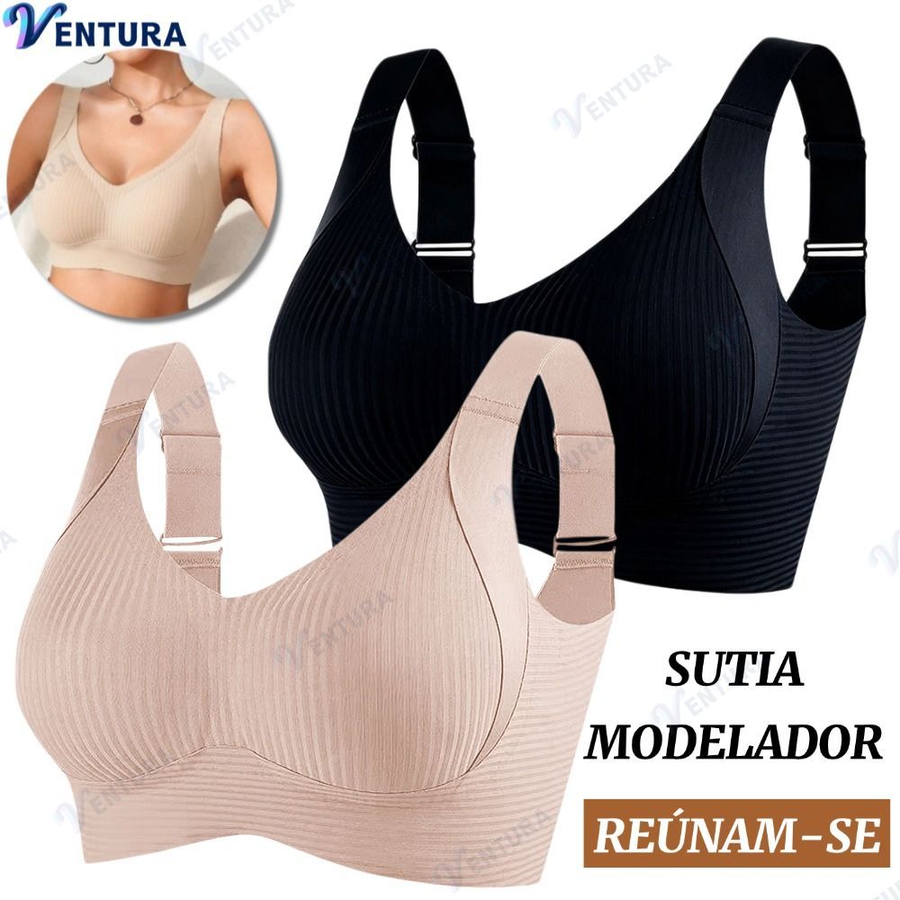 Sutiã Sem Costura Plus Size , Suporte Para Copo Completo , Busto Grande , Ajustável , Anti-Queda-VE