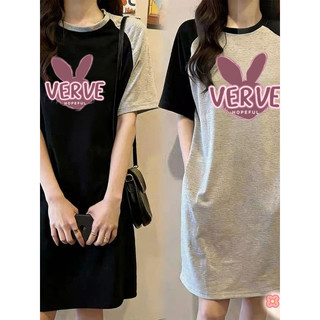 Vestido de verão solto de manga curta vestido camiseta com bolsos saia cobrindo barriga Raglan ombro cobrindo quadril pi