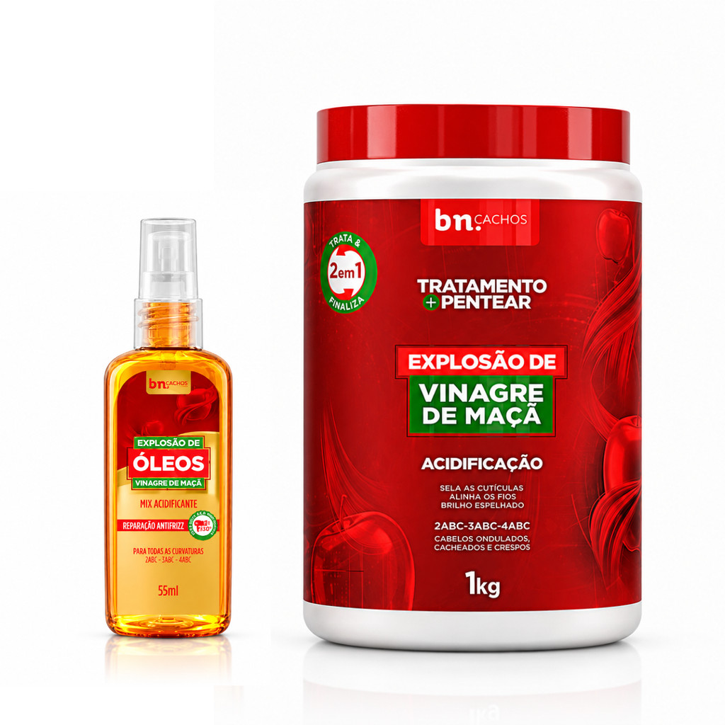 Tratamento e Pentear 2 em 1 + Óleo Explosão de Vinagre de Maça 55ml