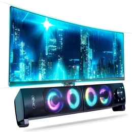 Caixa De Som Speaker SoundBar Amplificada Subwoofer P2 Pc Notebook Celular Tablet