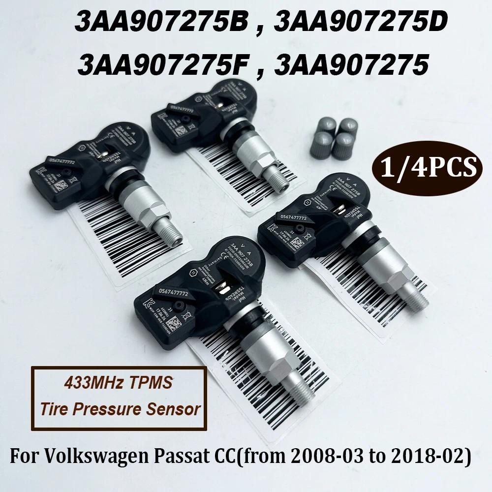 1/4PCS 3AA907275B 3AA907275 Sensor De Monitoramento De Pressão Dos Pneus TPMS 433MHz 3AA907275D 3AA907275F Para V-olkswa