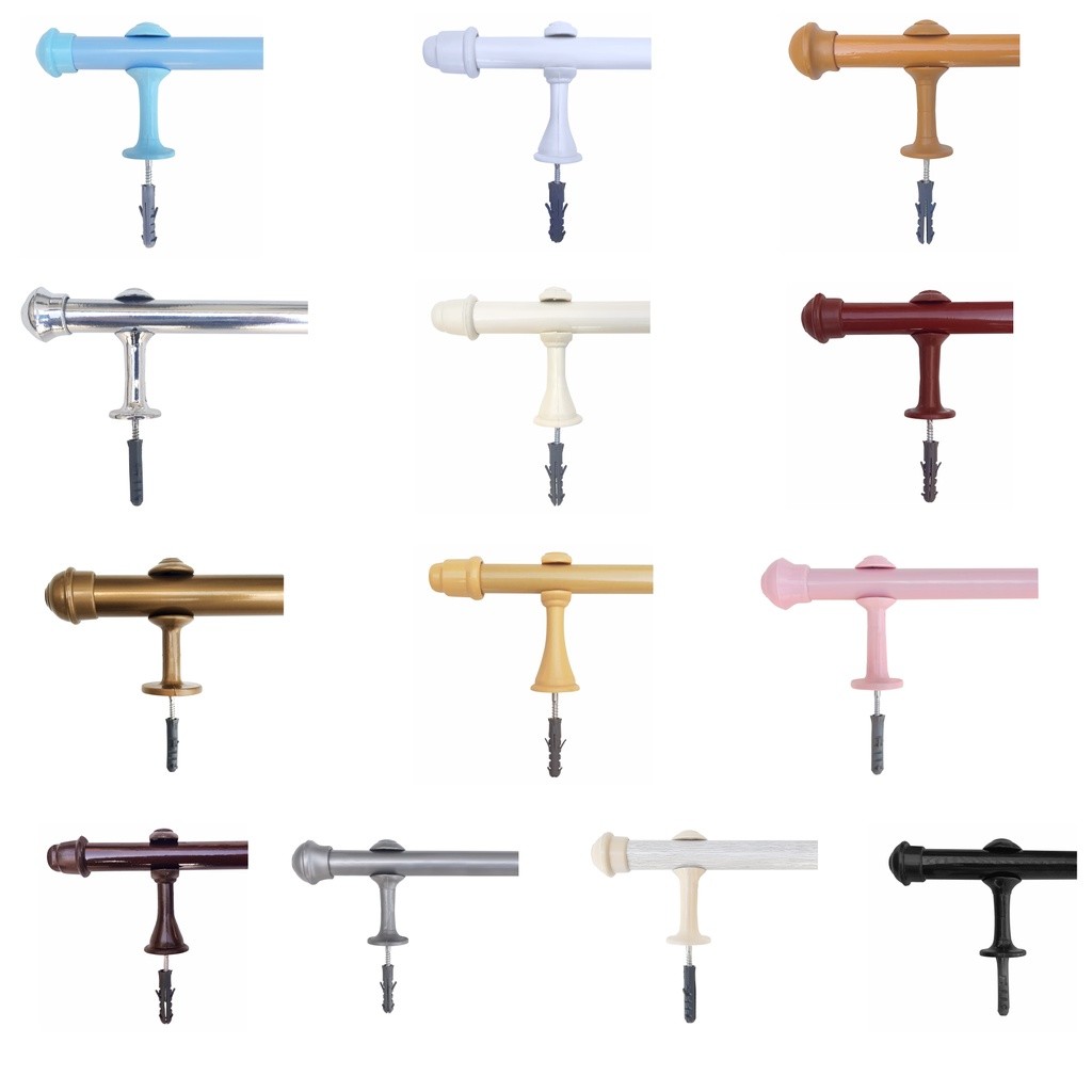 Kit Varão Simples Para Cortina 2,50 Metros 19mm Cores Diversas