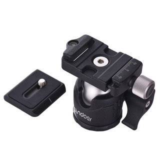 Mini cabeça esférica de mesa Esfera de 25 mm Rotação de 360 ​​° Tripé de liga de alumínio com inclinação de 90 ° com