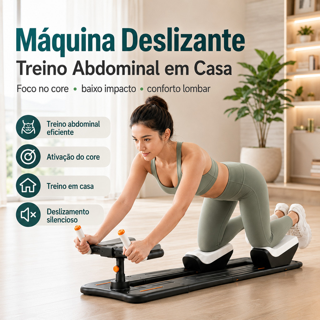 Aparelho Abdominal Fitness Regulável com LCD para Treino Abdômen Core Lombar Musculação Exercício Completo em Casa