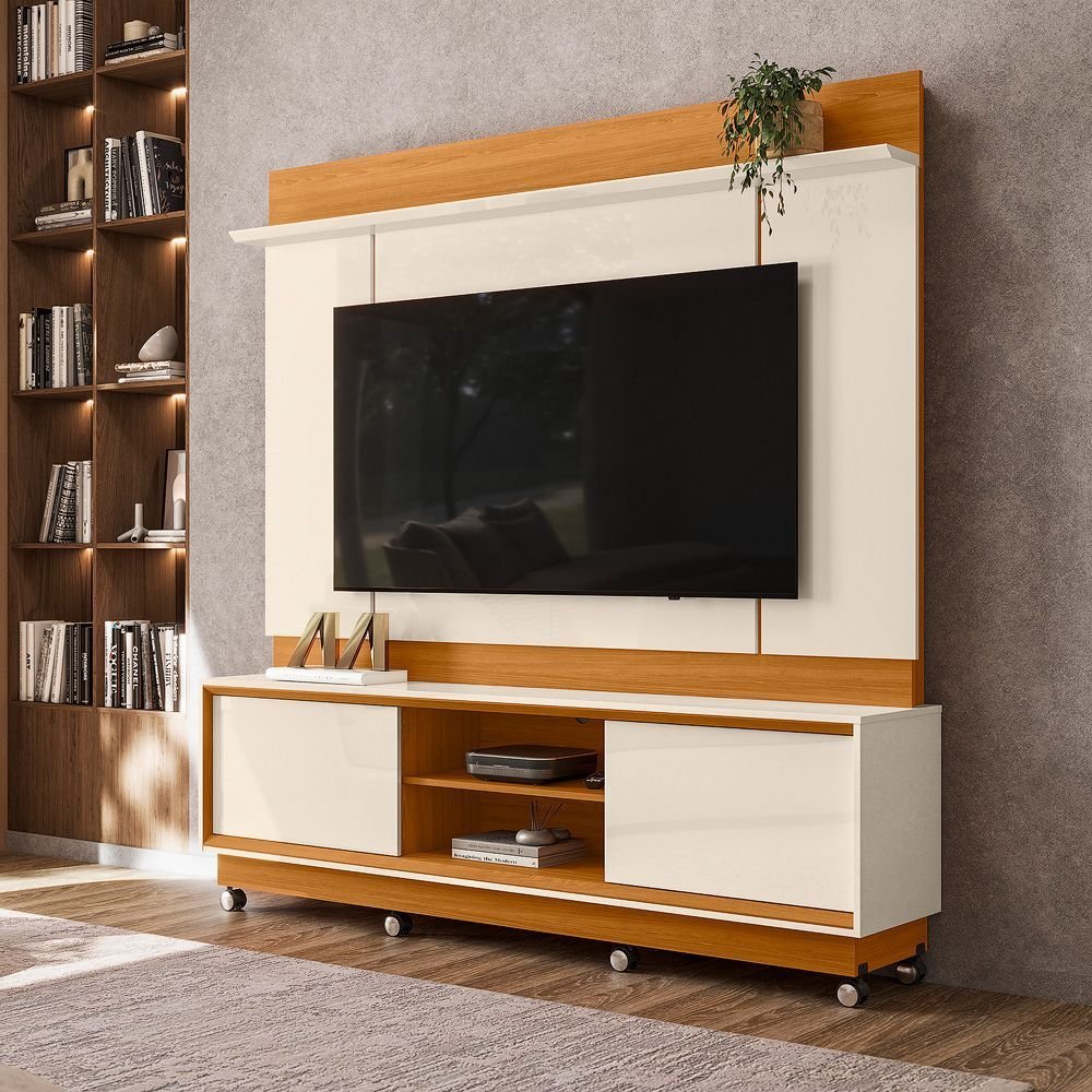 Estante para TV e Home Theater até 75 Polegadas 183,5CMX186,5cm Siena Cinamomo/Off White
