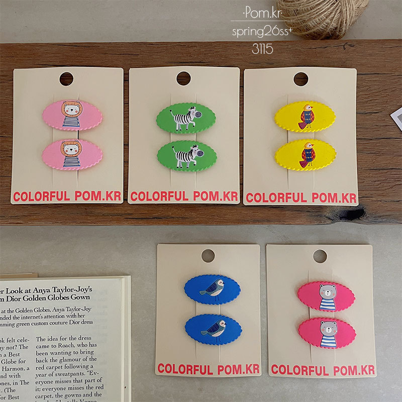 Primavera novo estilo dos desenhos animados impresso Oval crianças quebrando clipe doce testa cabelo quebrado bebê All-M