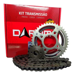 Kit Relação CG 125 Titan 125 Today Cargo 89 a 99 Darom Corrente 428H x116L Coroa 43D Pinhão 14D