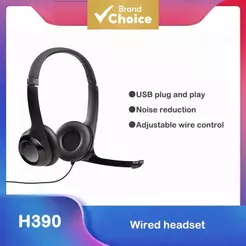 Fone de Ouvido com Fio Logitech H390 USB & Type-C, Microfone com Cancelamento de Ruído, Áudio Estéreo, Confortável para
