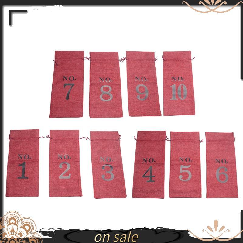 [Vendas Quentes Y] Sacos De Vinho De Serapilheira De 1 A 10 , Degustação Cego , Números De Mesa De Casamento Festa , Nat
