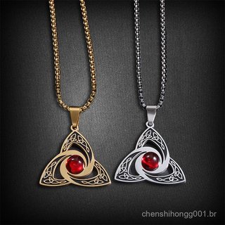 Moda Retrô Viking Trinity Nó Pingente Colares Para Homens Simplicidade Jóias De Aço Inoxidável