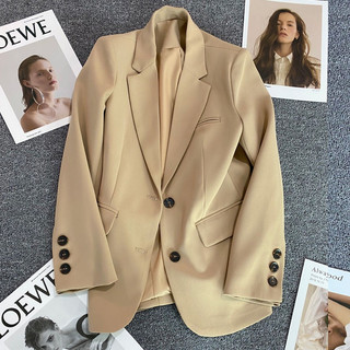 Conjunto de jaqueta cáqui 2026, novo estilo primavera/outono, temperamento casual, saia de alta qualidade, estilo street