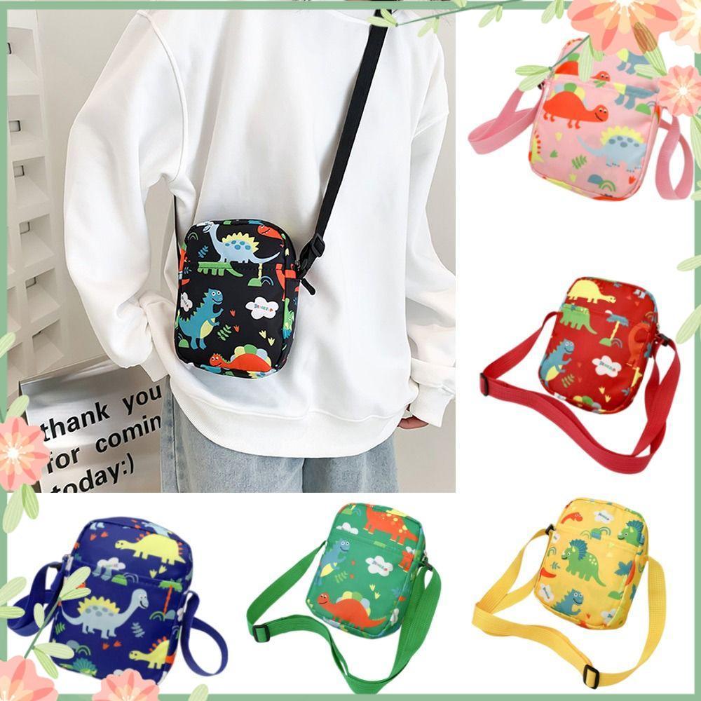Bolsas De Ombro De Dinossauro , Bolsa Cosmética De Lona Fofa Mensageiro De Desenho Animado Da Moda Para Crianças