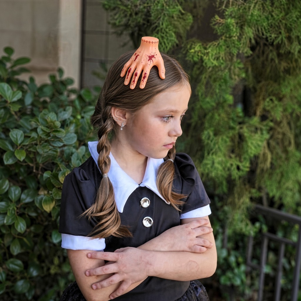 Presilha Mãozinha Família Addams Cosplay Acessório Cabelo Feminino Estilo Gótico
