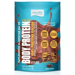 Body Protein Cacau Bodybalance Proteína 100% Isolada Peptídeos Equaliv Pouch 1200g