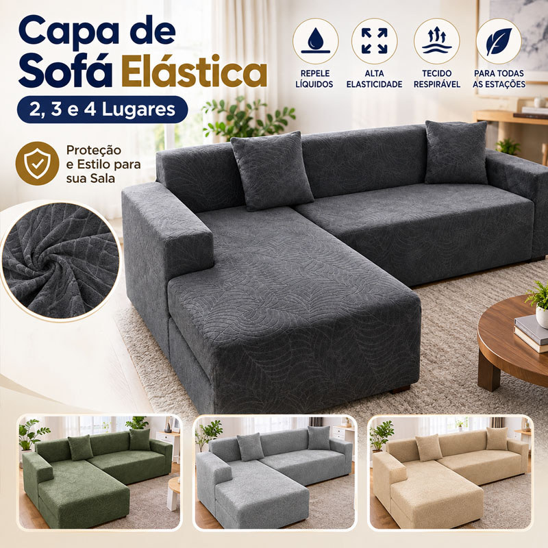 Capa De Sofá Estampadas Spandex Elástica 2/3/4 lugares Proteção Sala Casa Capa De Sofá Spandex 4 Estações