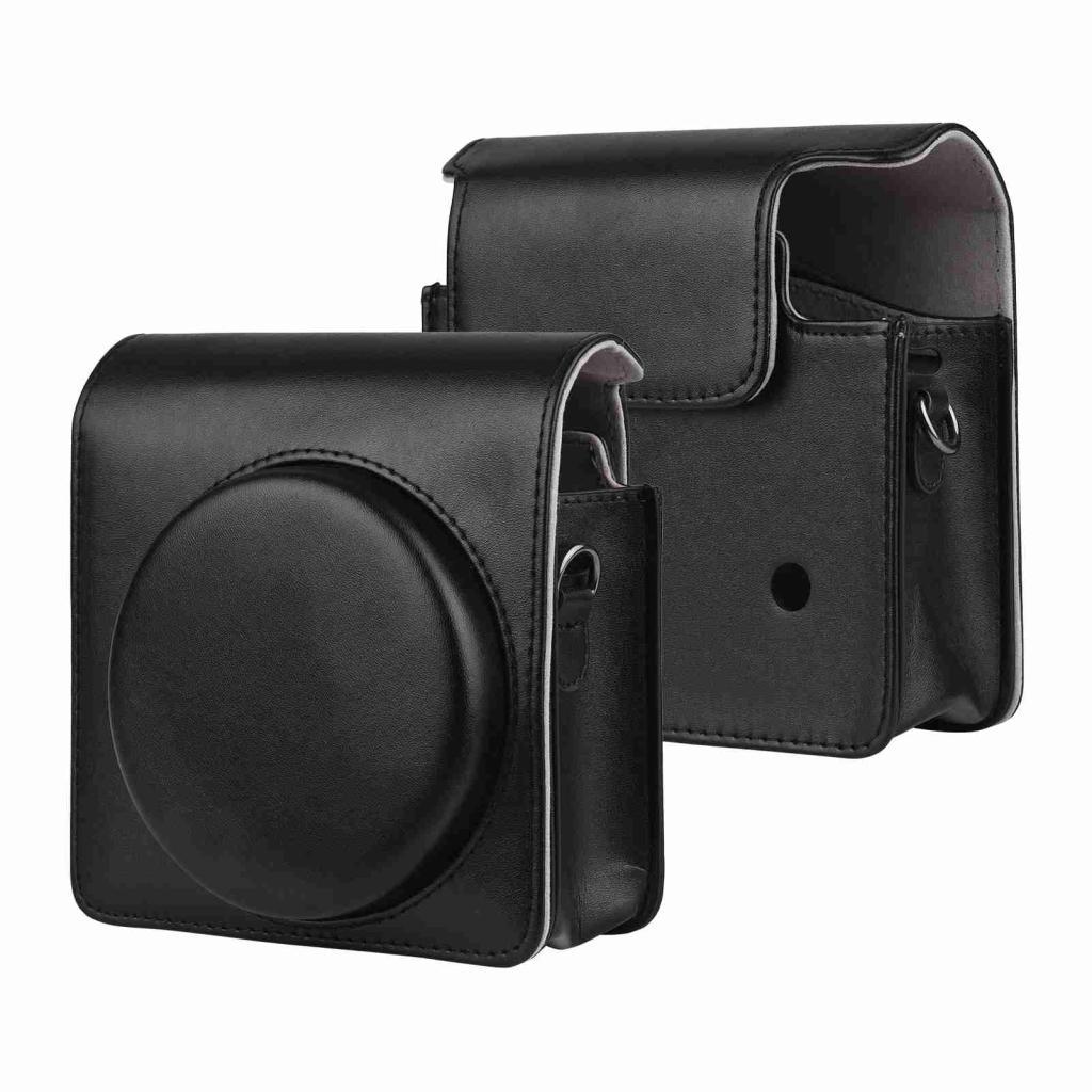 Estojo de couro PU para câmera instantânea para Fujifilm SQUARE SQ1 Bolsa portátil leve com alça de ombro ajustável