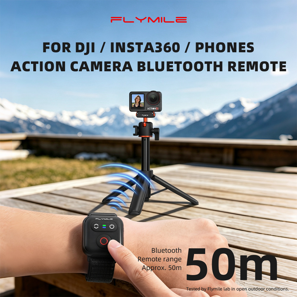 Controlo remoto rotativo para câmaras DJI / Insta360 / de telemóvel. Acessórios de controlo remoto para bastões de selfi