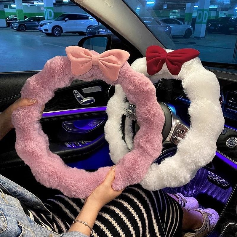 SGLink Nova Capa De Guiador De Carro , Volante , Pelúcia De Outono E Inverno , Mais Veludo Para Mulheres , Decoração Sof