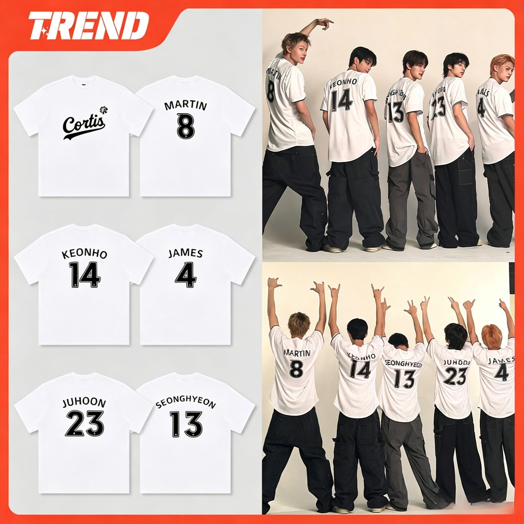 [Camiseta Premium em Algodão Puro]MIA  KPOP CORTIS Merch Vintage Plus Size Unissex MARTIN JAMES KEONHO JUHOON 