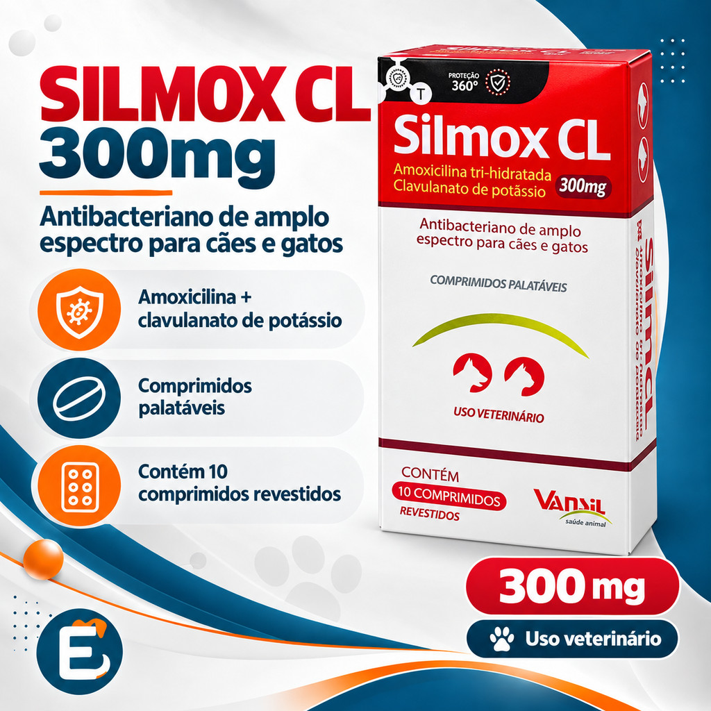 Silmox CL 300mg - 10 Comprimidos - Vansil
