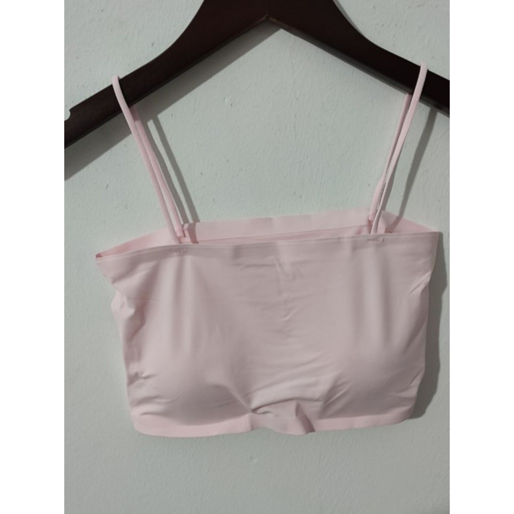 Senhoras verão seios pequenos Anti-reflexo tubo superior gelo sem costura camisola bonita volta verão sutiã fino camisa 