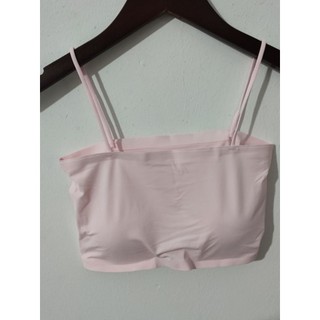 Senhoras verão seios pequenos Anti-reflexo tubo superior gelo sem costura camisola bonita volta verão sutiã fino camisa 