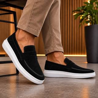Sapato Oxford Masculino Loafer Mocassim Sola Alta Costurado Premium