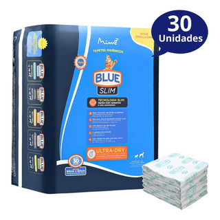 Tapete Higiênico para Cachorro Blue Slim Ultra Dry Alta Absorção Grande 90x60cm 30 Unidades